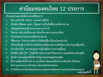 ค่านิยมของคนไทย 12 ประการ
